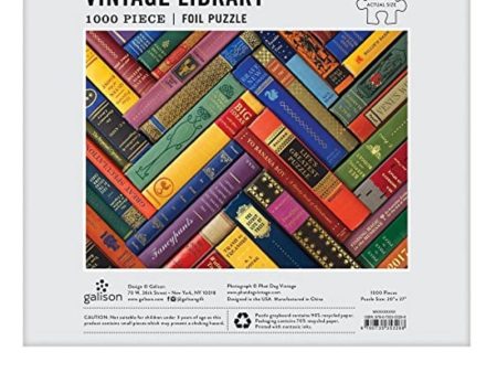 Galison Phat Dog Vintage Library 1000 Piece Jigsaw Puzzle for Adults and Families, Foil Stamped Challenging Puzzle Adds A Vibrant Pop of Color (735353263) For Discount