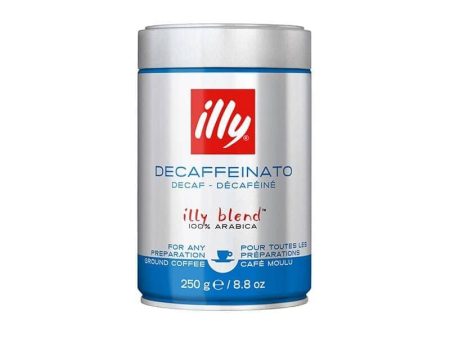 illy Ground Espresso Classico Decaffeinated Coffee - Medium Roast 6 X 250g Tin Hot on Sale