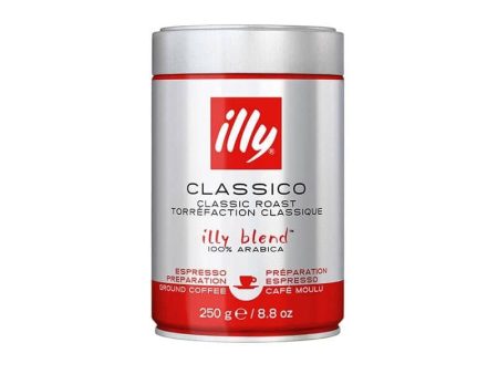 Illy Ground Espresso Classico Coffee - Medium Roast - 250g (Case of 6) Fashion