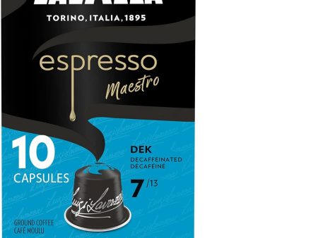 Lavazza Espresso Maestro Decaf Medium Roast Coffee Capsules - 10 Pods [Nespresso Original Compatible Capsules] Discount